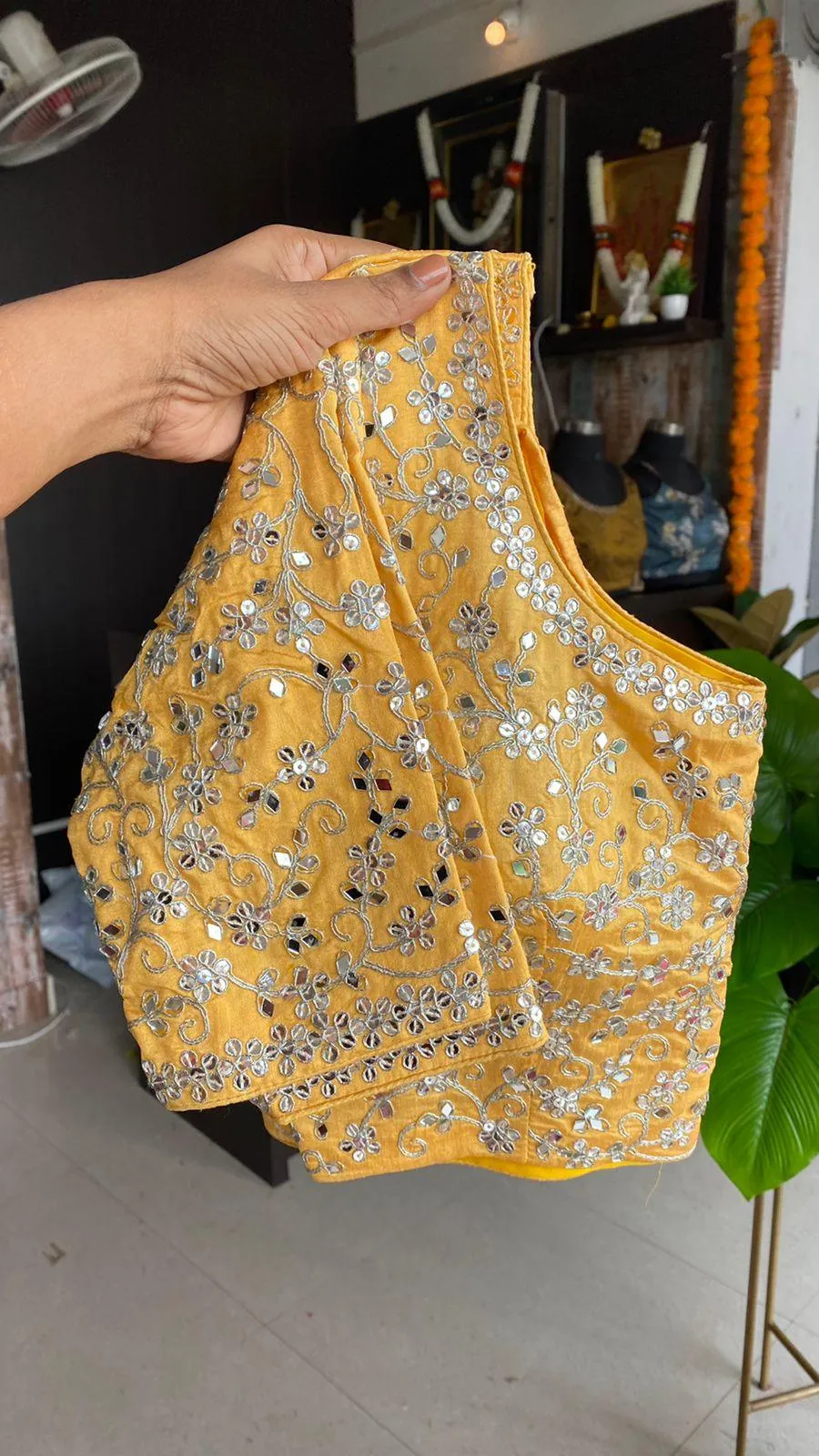 Multi soft organza saree with embroidery yellow blouse