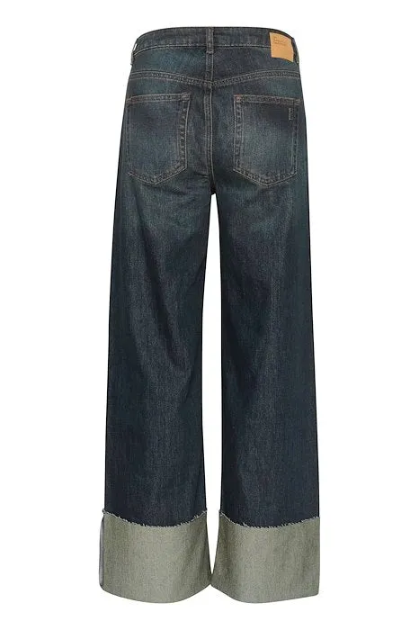 My Essential Wardrobe Dalvi Jean in Dark Blue Dirty Wash