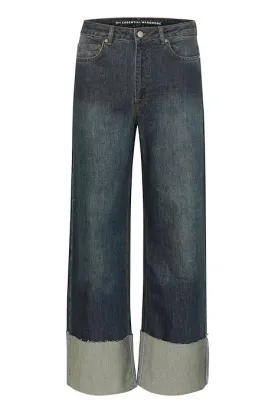 My Essential Wardrobe Dalvi Jean in Dark Blue Dirty Wash