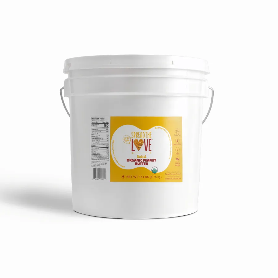 NAKED Organic Peanut Butter Pail 15 Pounds - Wholesale