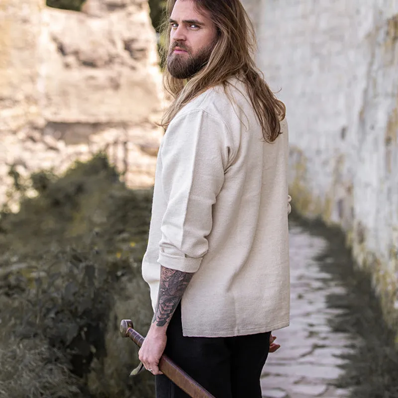 Natural Straight Cut Medieval Shirt - Thick Cotton