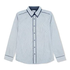 NX - Men 'Navy & white' Double Collar Classic Lining Formal Shirt NX897