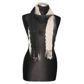 Ombre Pleated Muffler-Black/Grey
