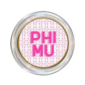Phi Mu Large Glass Coaster