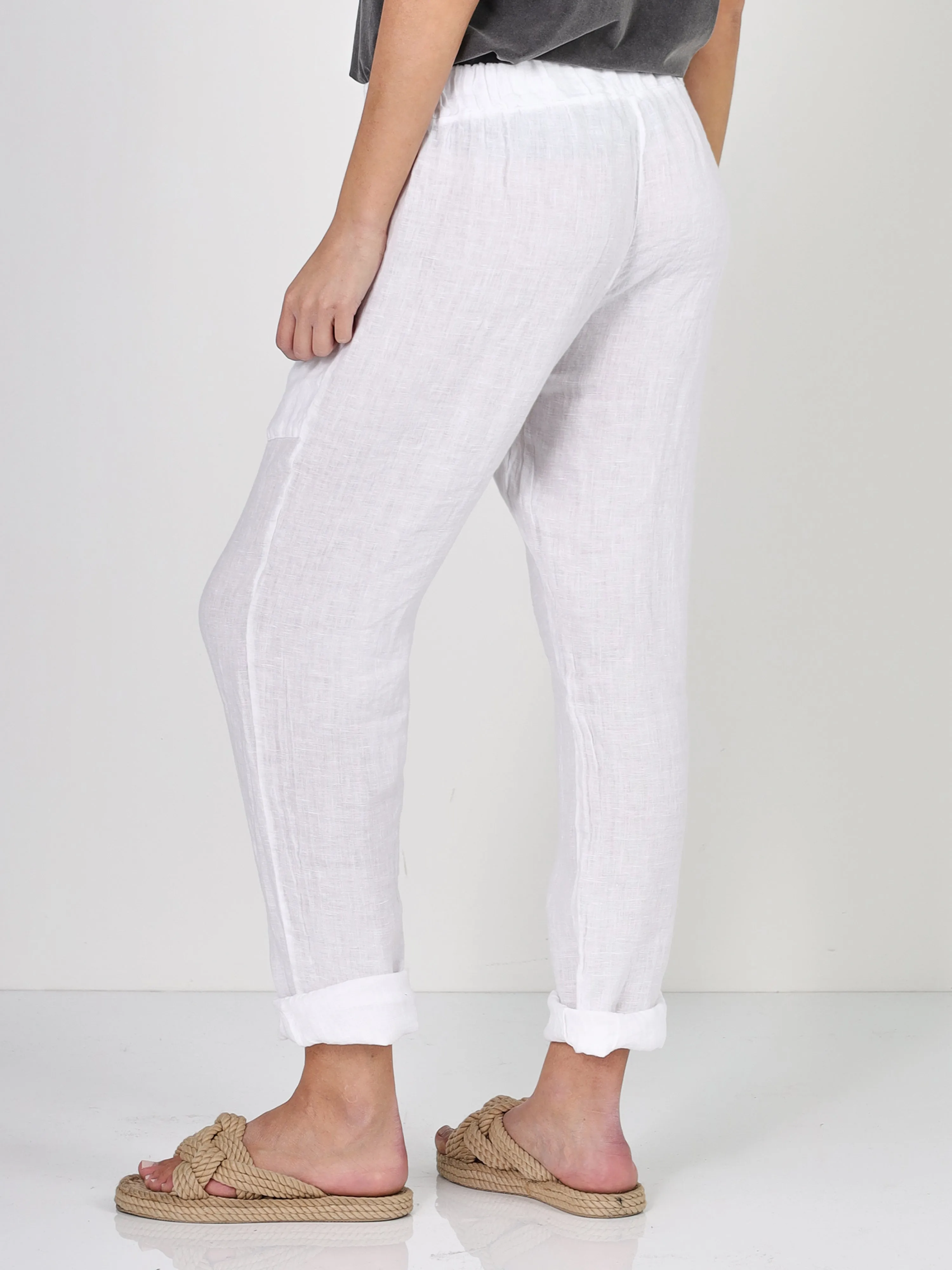 POLETTE Leinenhose - Weiss