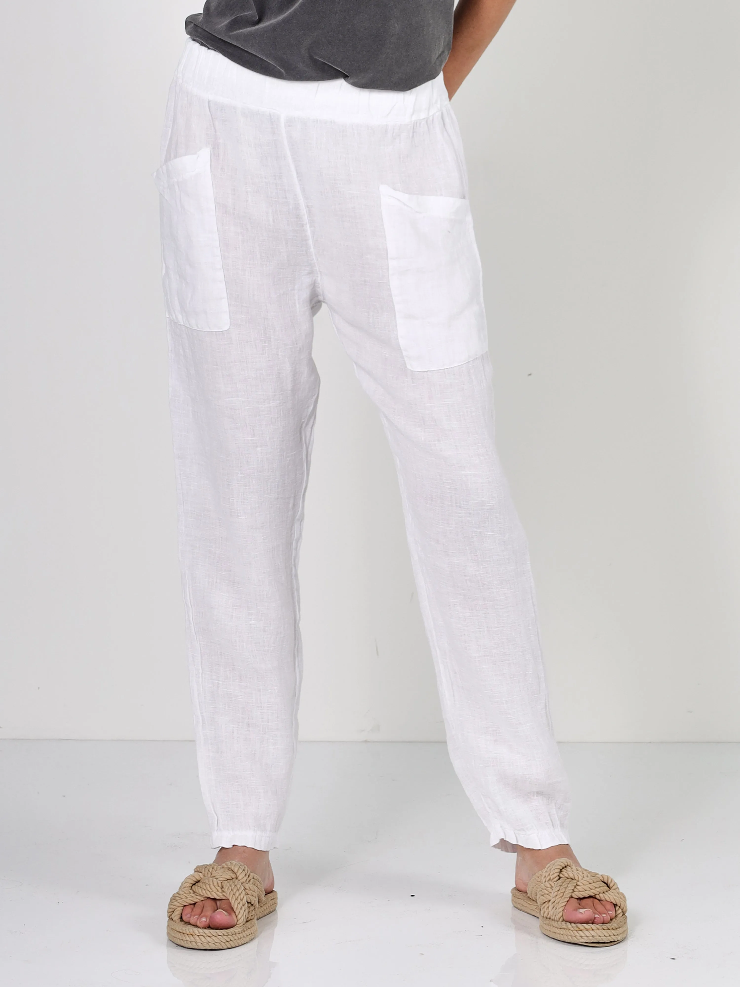 POLETTE Leinenhose - Weiss