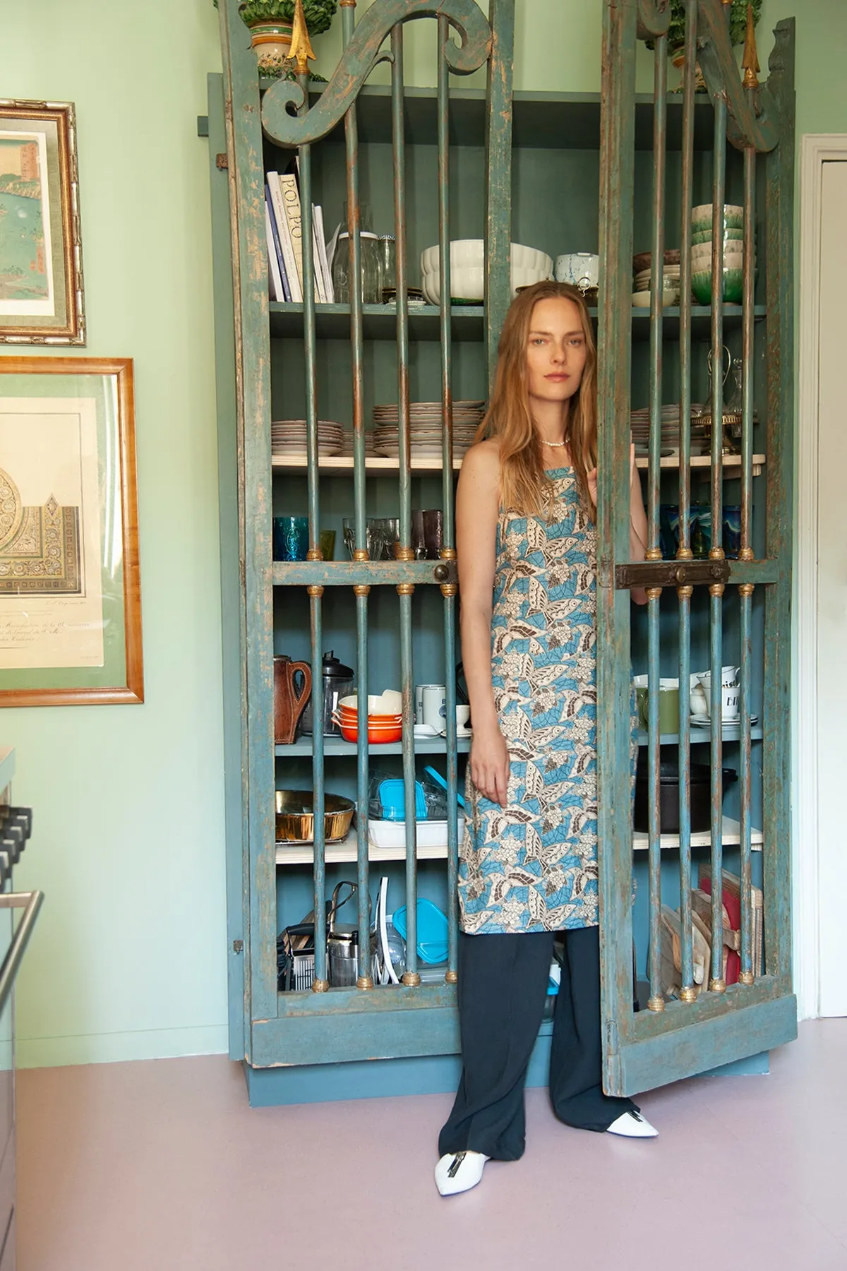 PRINTED LINEN APRON