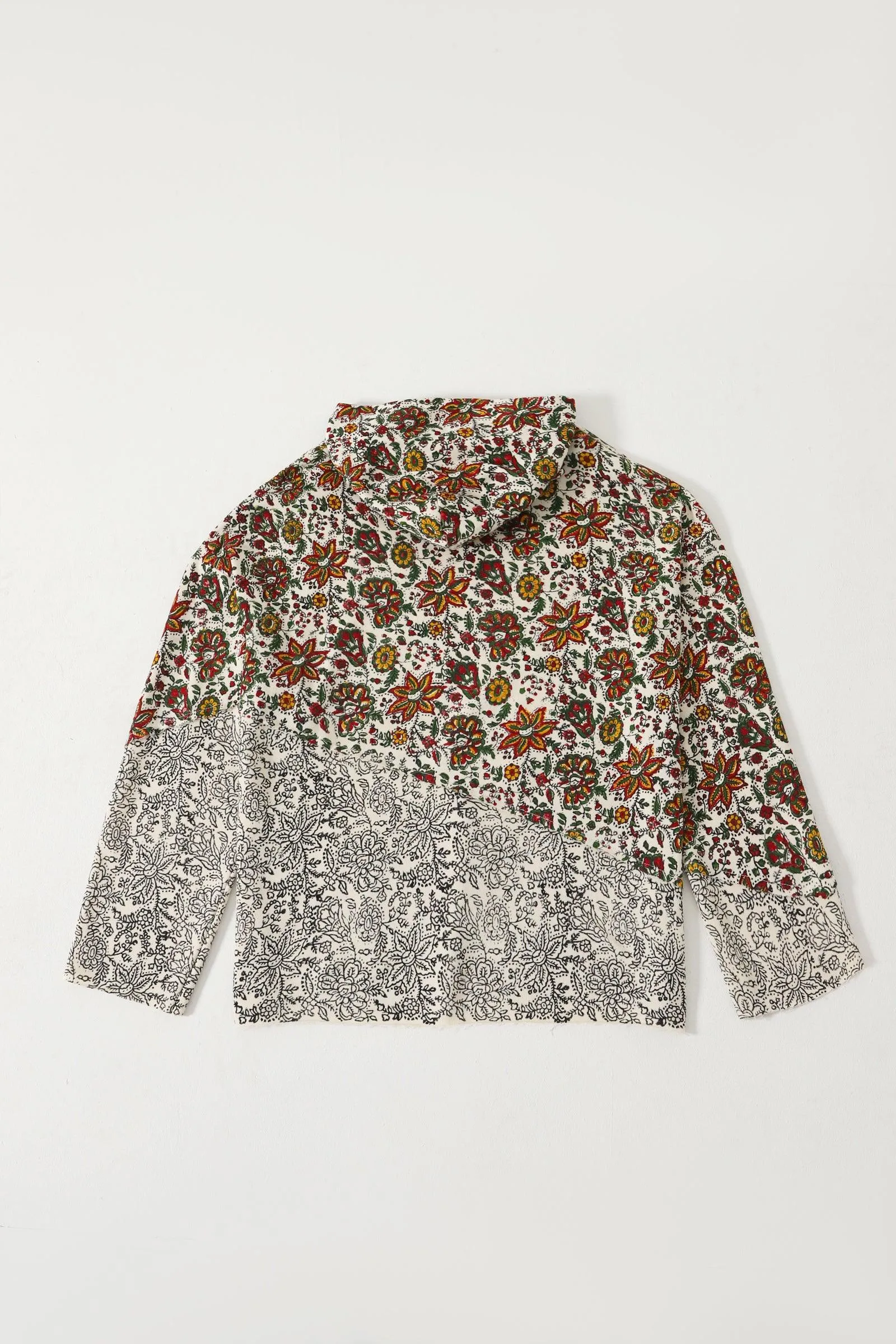 "PARADOX" BEIGE BLOCK PRINT HOODIE