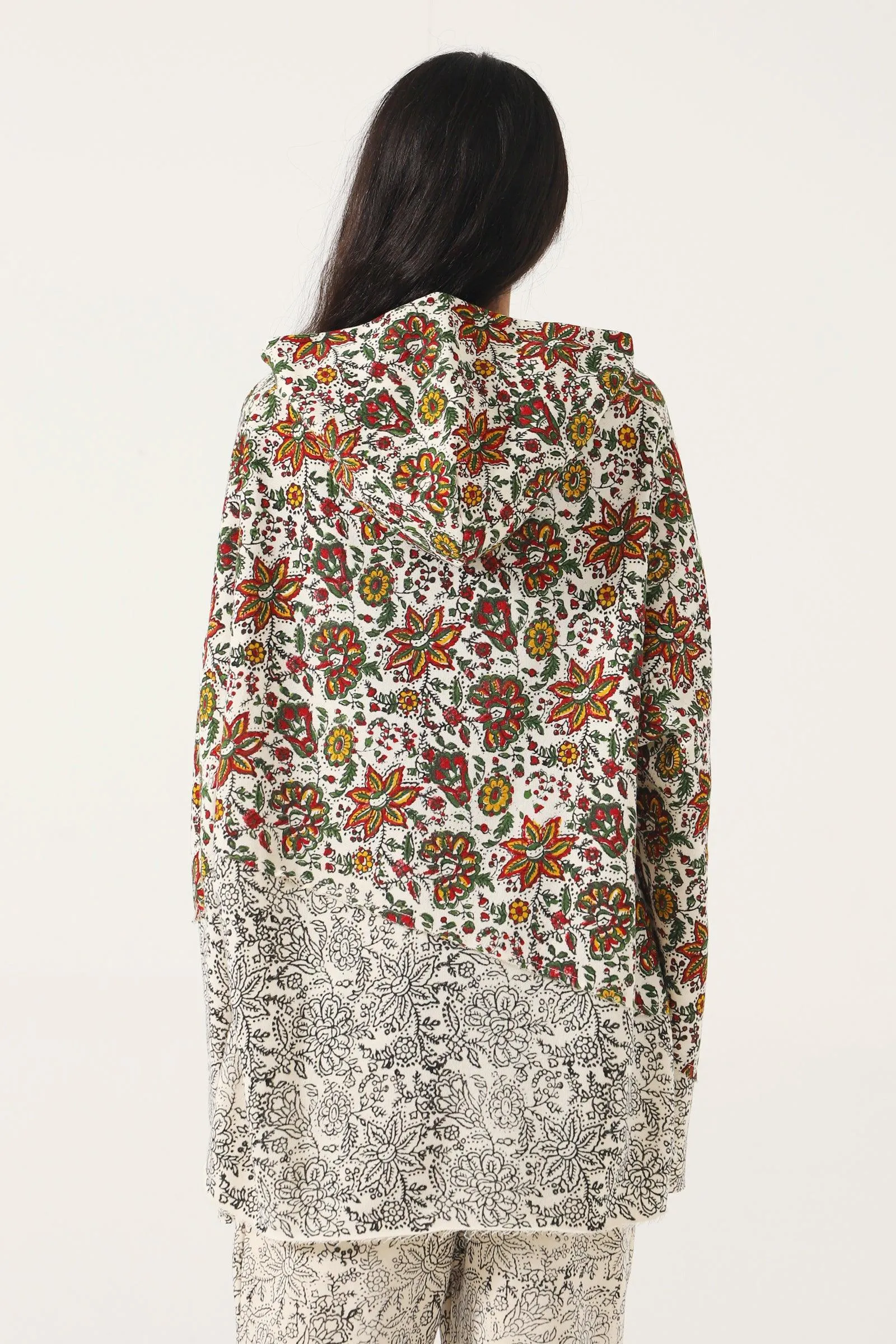 "PARADOX" BEIGE BLOCK PRINT HOODIE