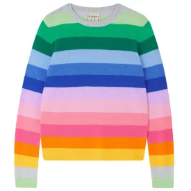 Colorful Rainbow Striped Knit Jumper for Women
