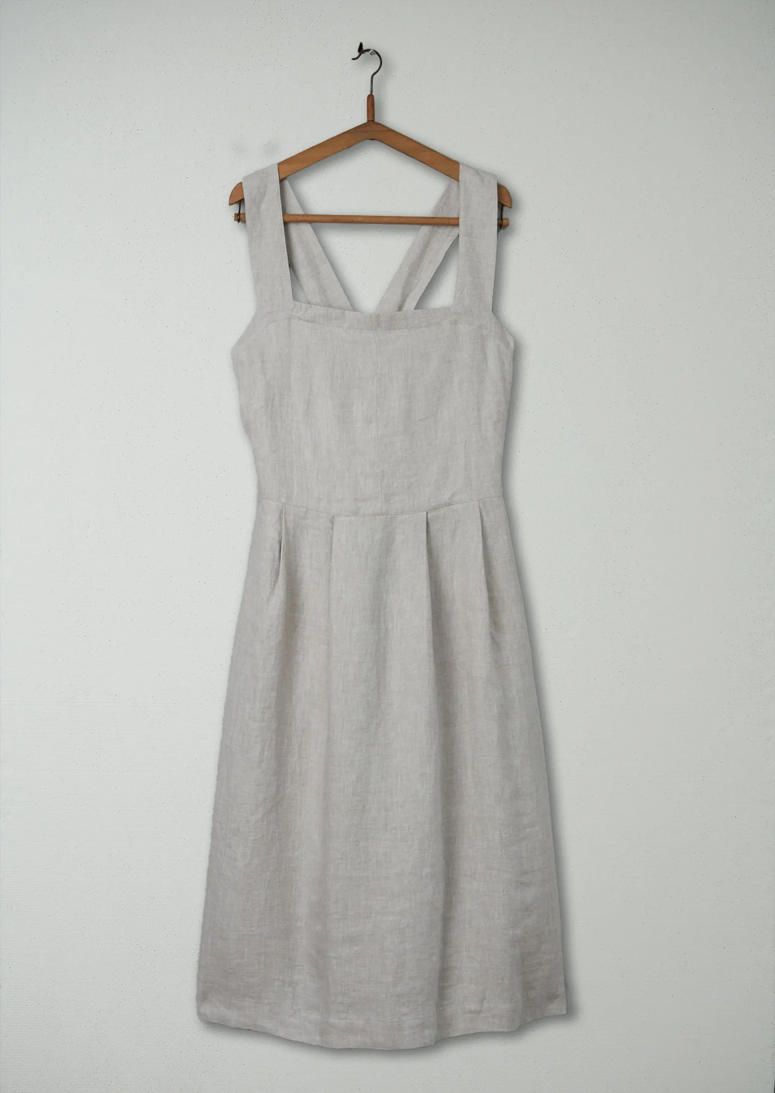 Reworn Linen Twill Dress Size 16 (487) | Parchment
