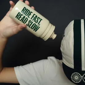 Rouleur Water Bottle Bidon - Ride Fast, Read Slow - Cream   Green