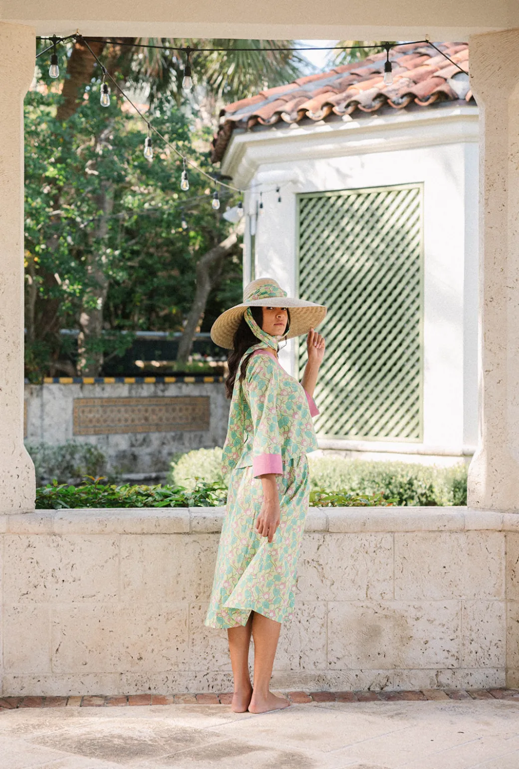 SAMPLE - BURU x Sarah Bray Bermuda Everyday Midi Skirt - Lotus Floral