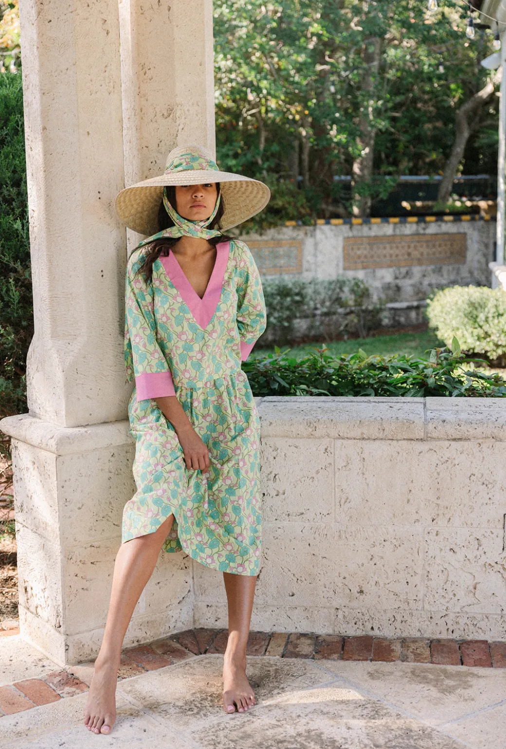 SAMPLE - BURU x Sarah Bray Bermuda Everyday Midi Skirt - Lotus Floral
