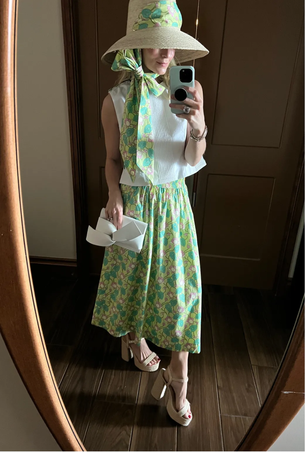 SAMPLE - BURU x Sarah Bray Bermuda Everyday Midi Skirt - Lotus Floral