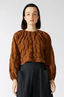 SEED TOP [ Burnt Orange Cotton, Long Sleeves ]