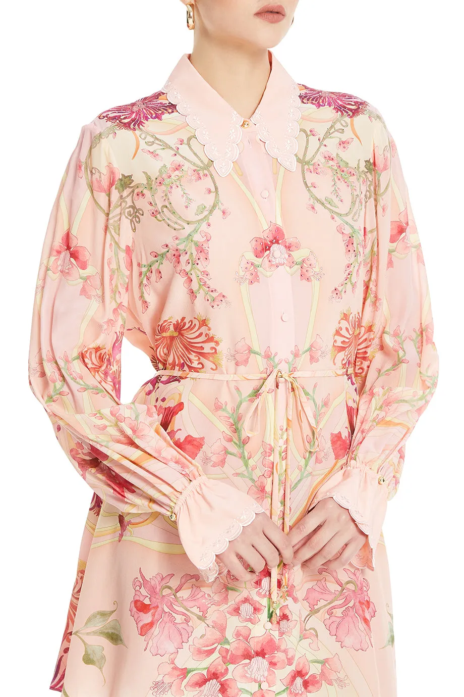 Shift Shirt Floral Mini Dress