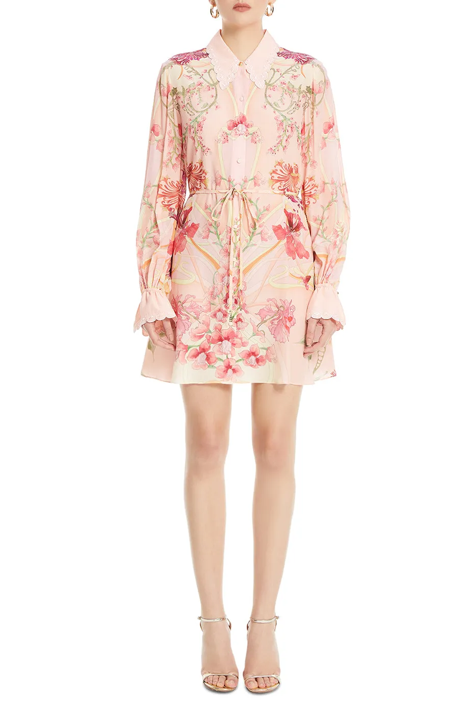 Shift Shirt Floral Mini Dress