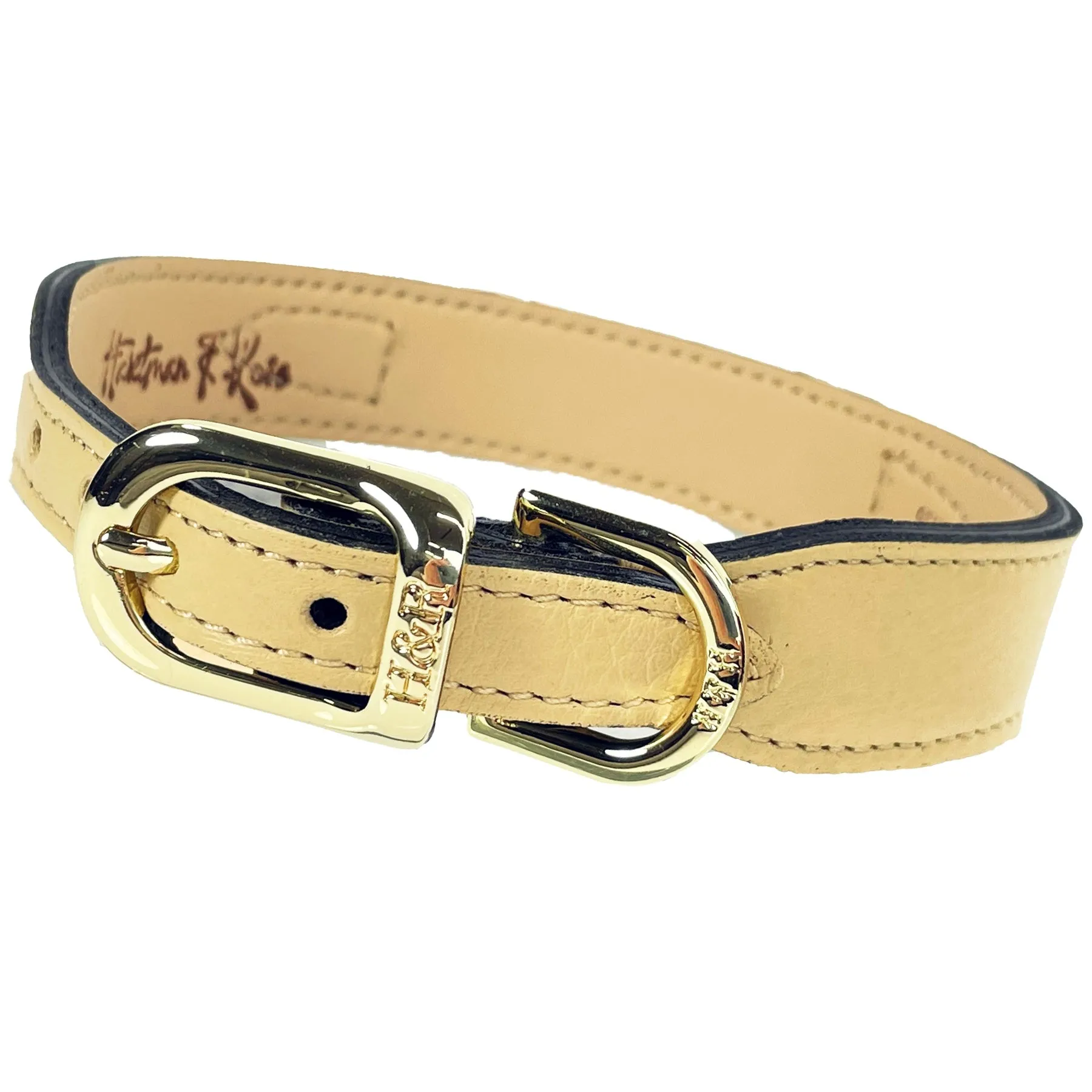 Signature Dog Collar in Vanilla & Gold