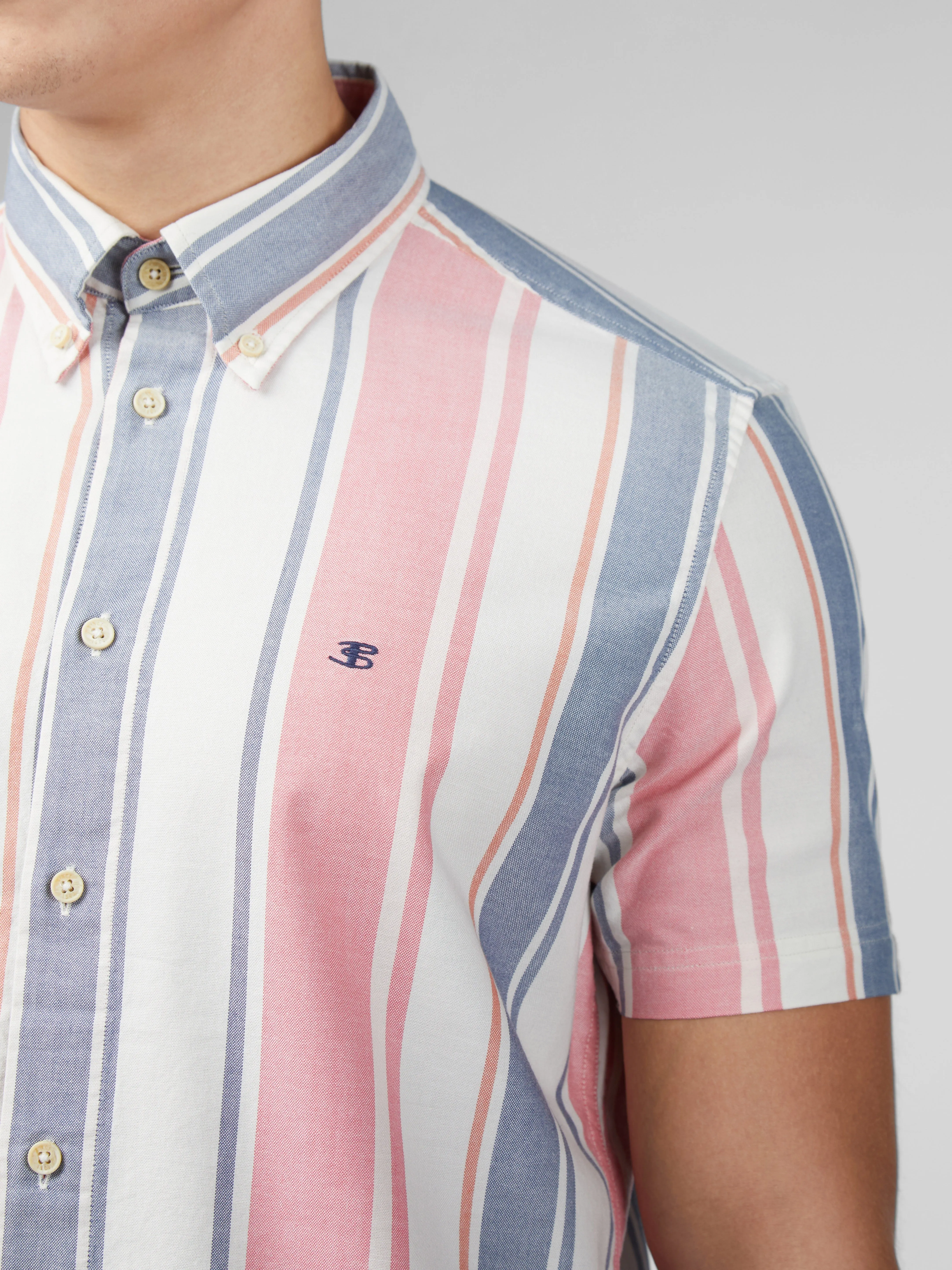 Signature Multicolor Stripe Shirt - Dark Pink