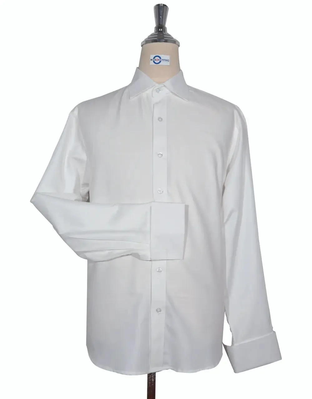 Spread Collar Shirt - White Cotton Twill Spread Collar Shirts