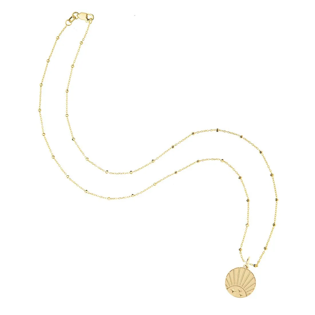 STRONG Rising Sun Engravable Charm in Solid Gold