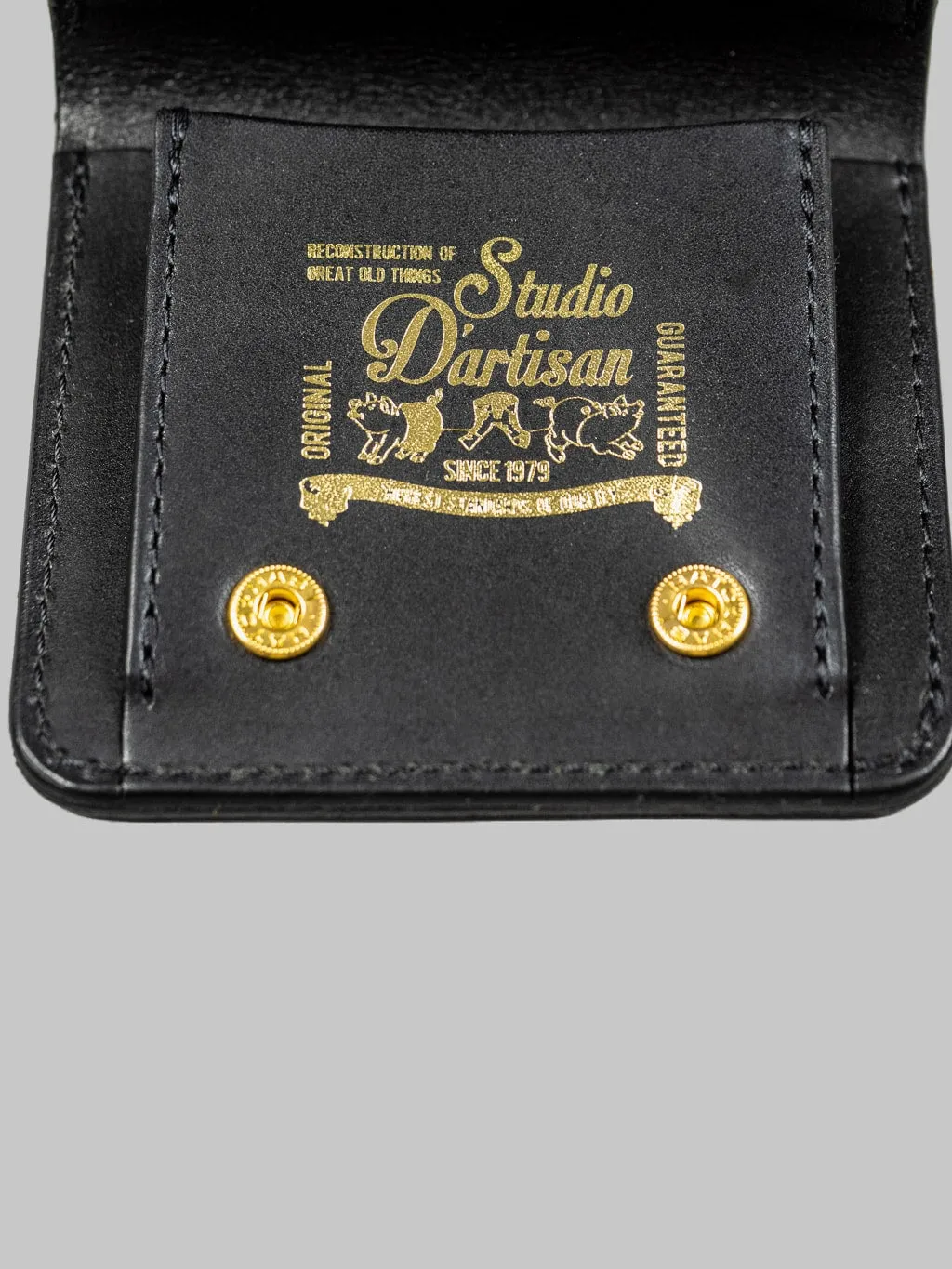 Studio D'Artisan Black Leather Mini Wallet