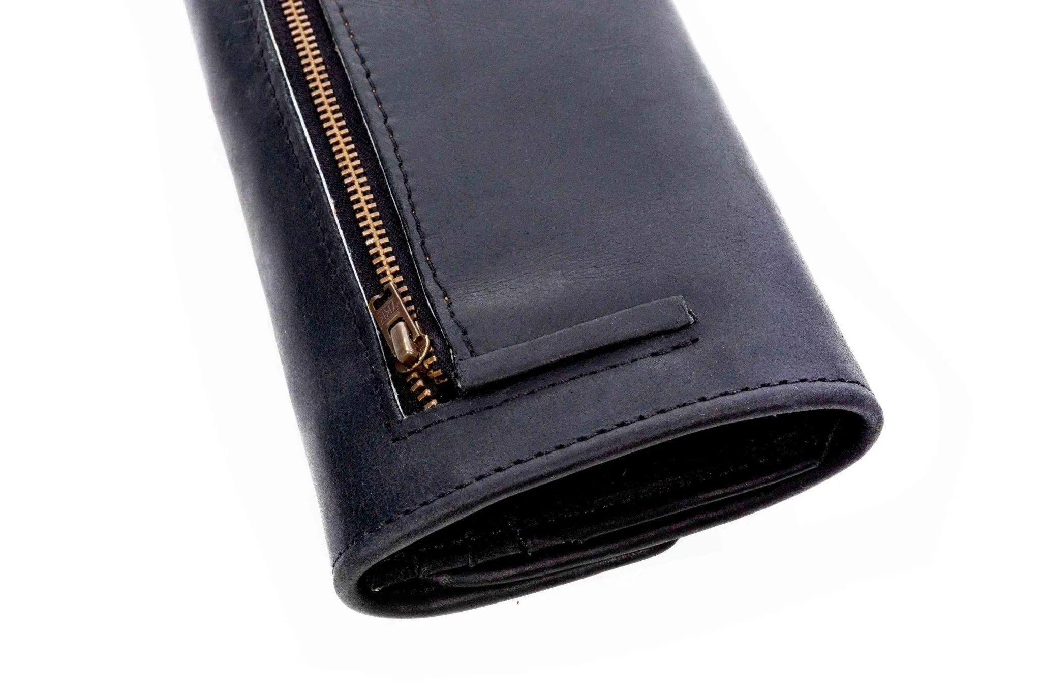Tan Leather Goods - Lauren Leather Ladies Wallet | Black