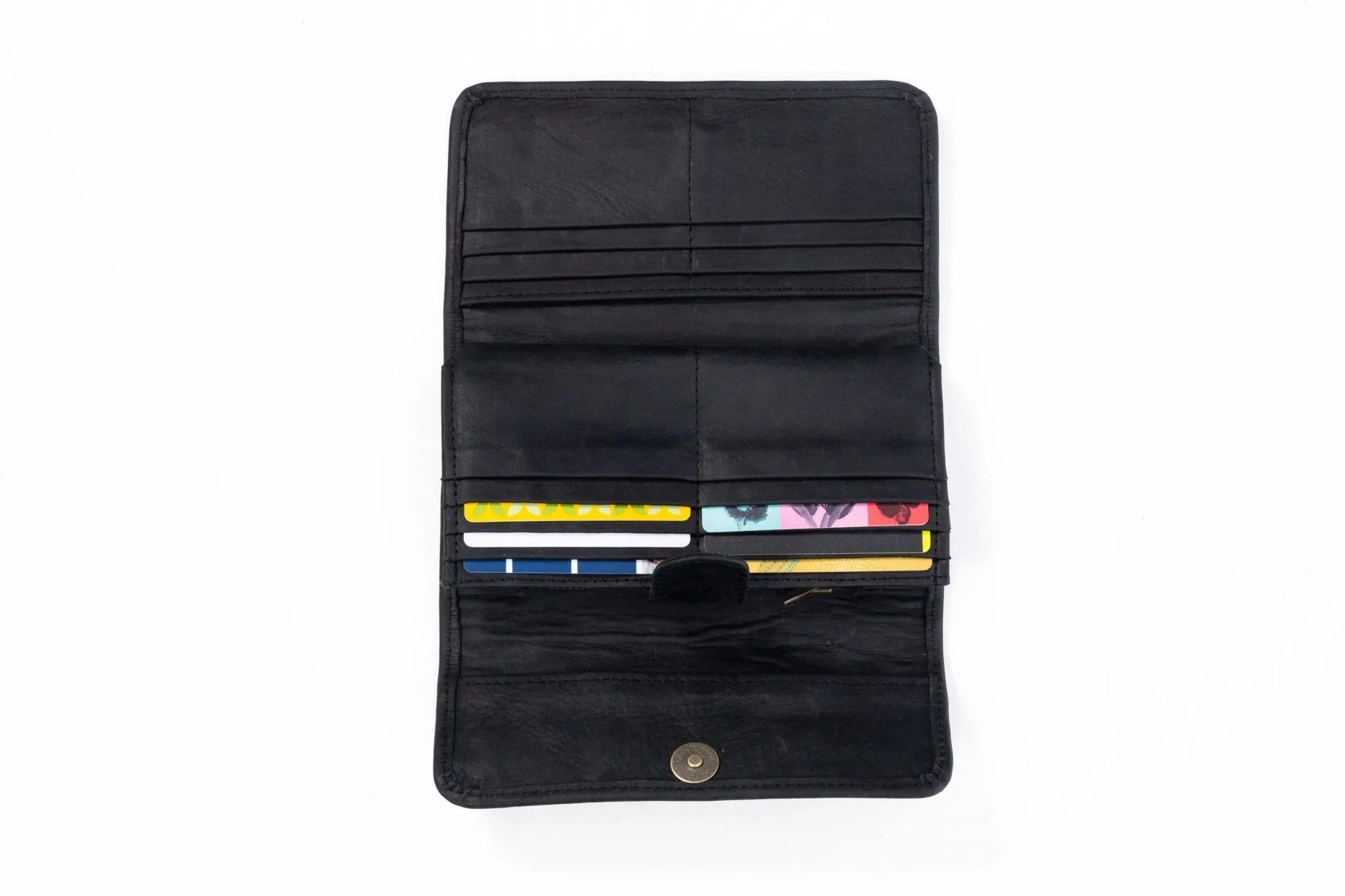 Tan Leather Goods - Lauren Leather Ladies Wallet | Black