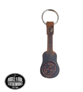 Tri-star Guitar Leather Keychain BUY MORE and SAVE!