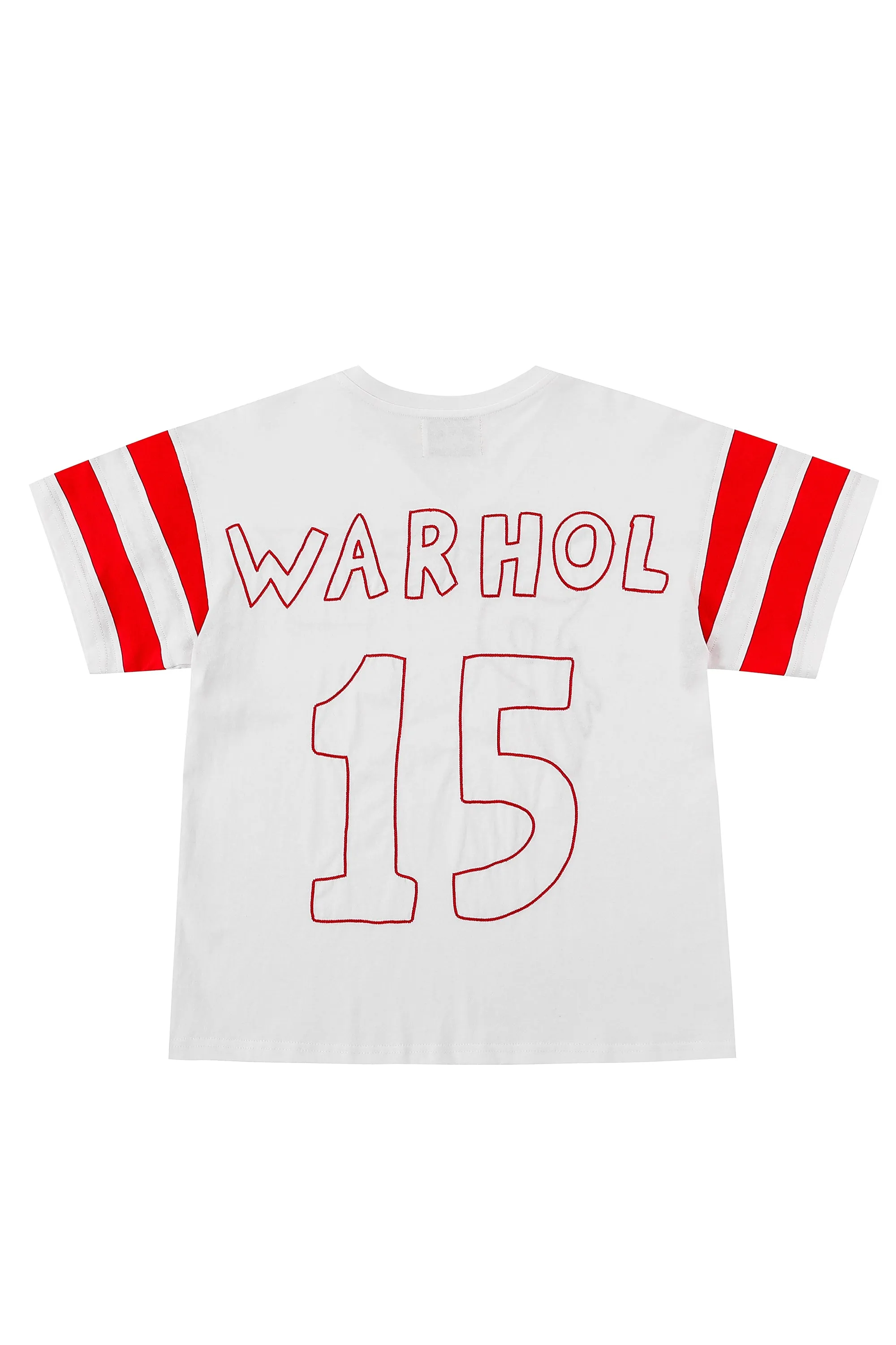 Premium Unisex Embroidered Warhol Art Football T-Shirt by Noah Harmon