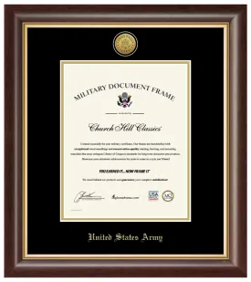 United States Army Gold Engraved Hampshire Certificate Frame (Vertical)*