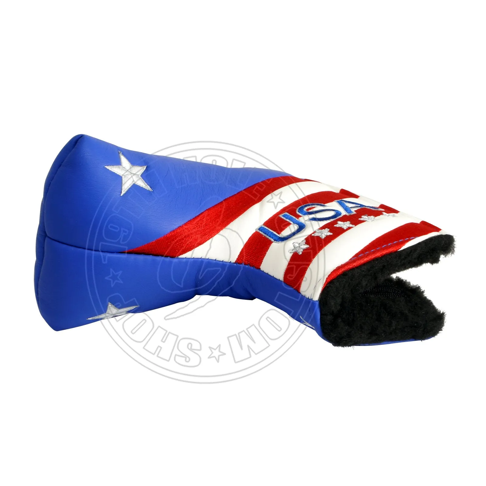 US Flag Stars & Stripes Head Cover for Blade and Midsize Mallet Putter, Blue