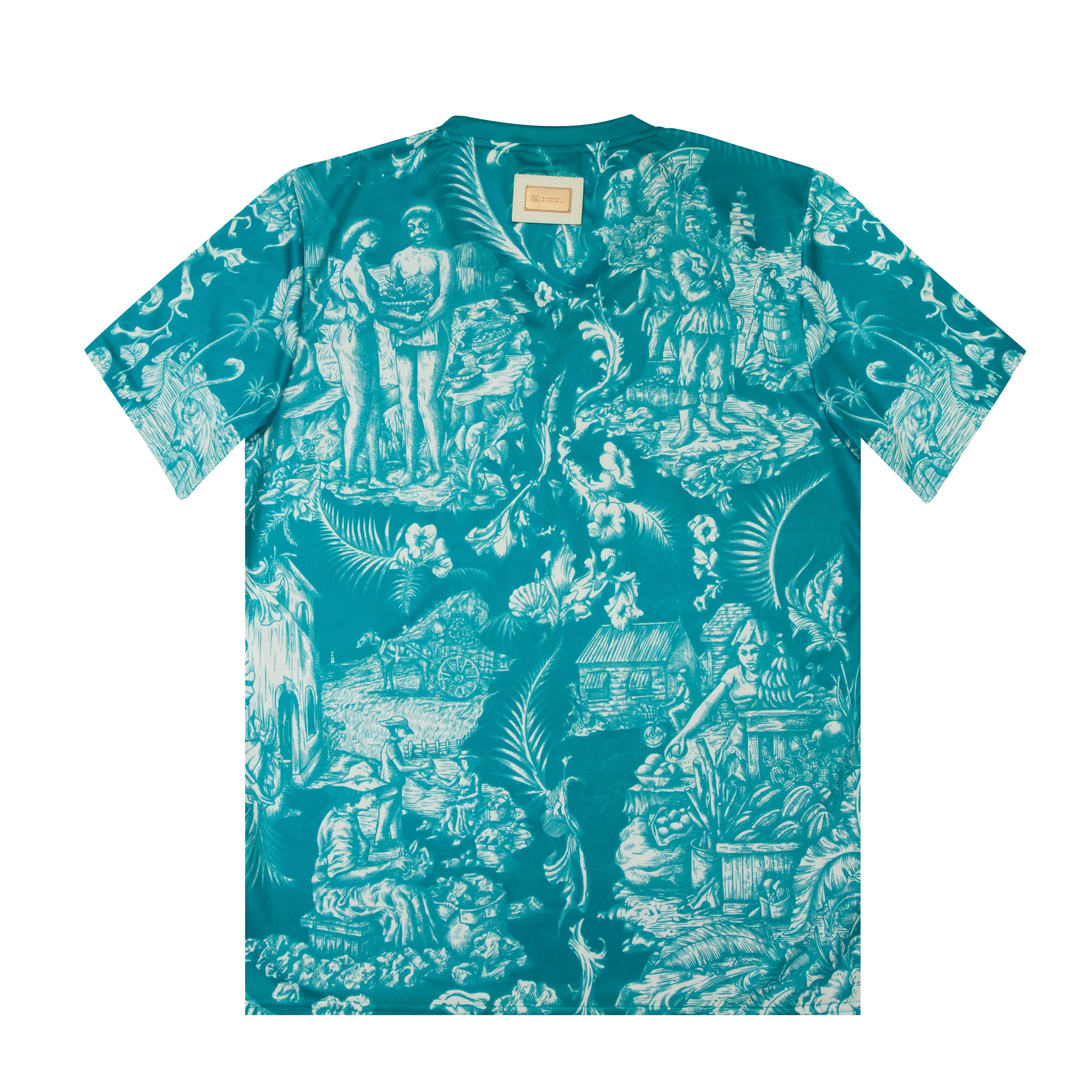 (V-NECK) UNISEX 50TH INDEPENDENCE TEE- AQUA