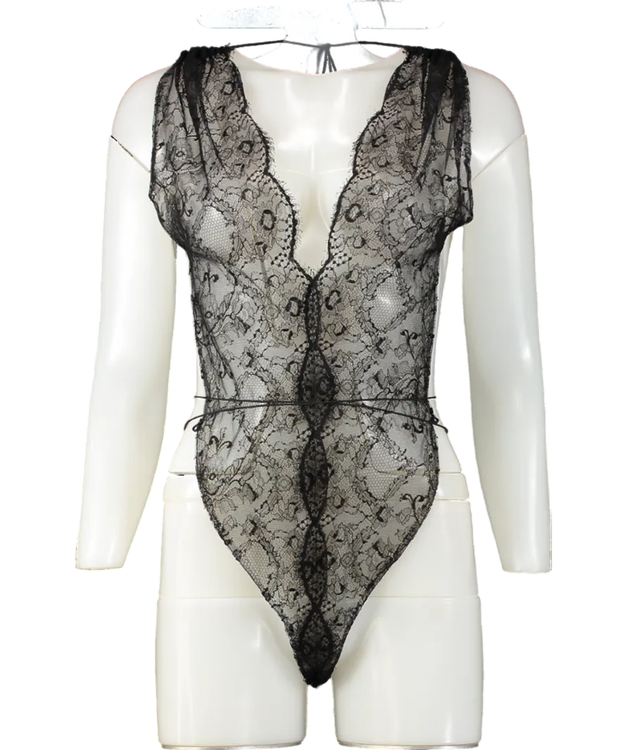 Victoria Beckham Lace Bodysuit In Black UK 4