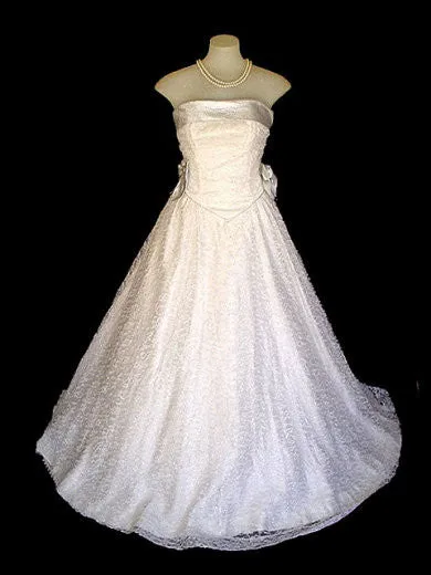 *VINTAGE FAIRY PRINCESS SPARKLING SILVER DIAMOND TULLE FORMAL PROM GOWN / EVENING GOWN WITH A GRAND SWEEP OF 14 FEET