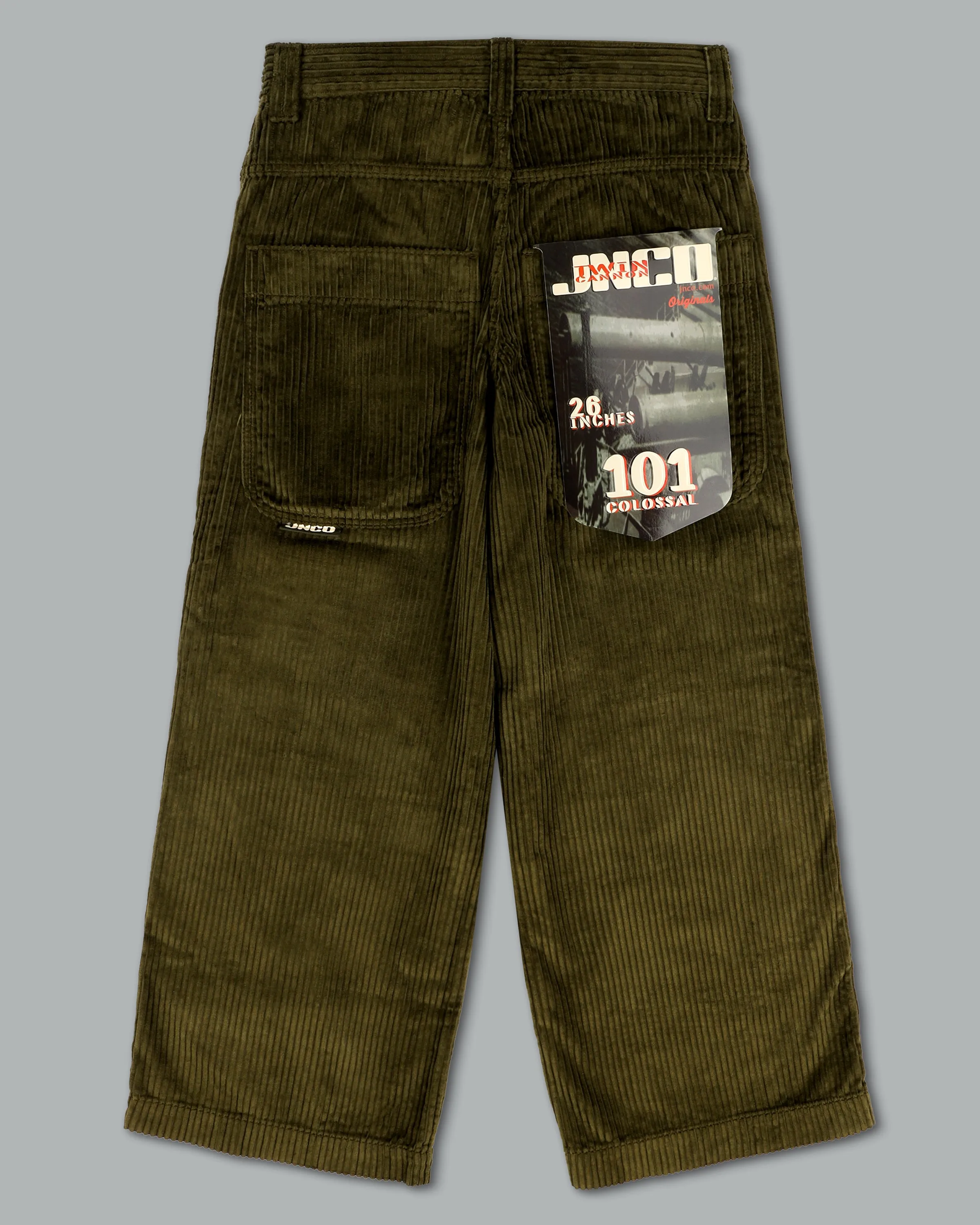 W101 Twin Cannon. 26". 4 Wale Corduroy. Moss.