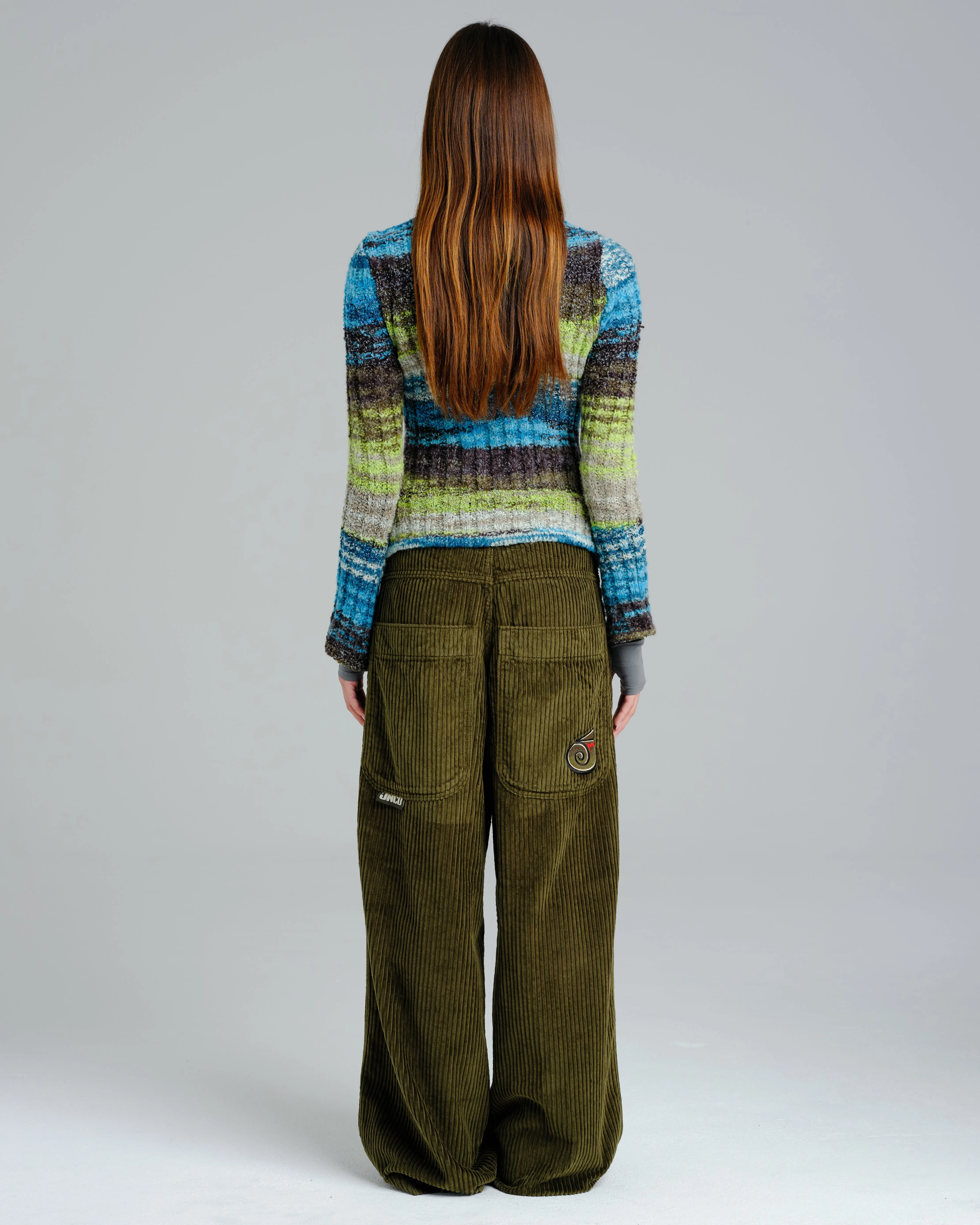 W101 Twin Cannon. 26". 4 Wale Corduroy. Moss.