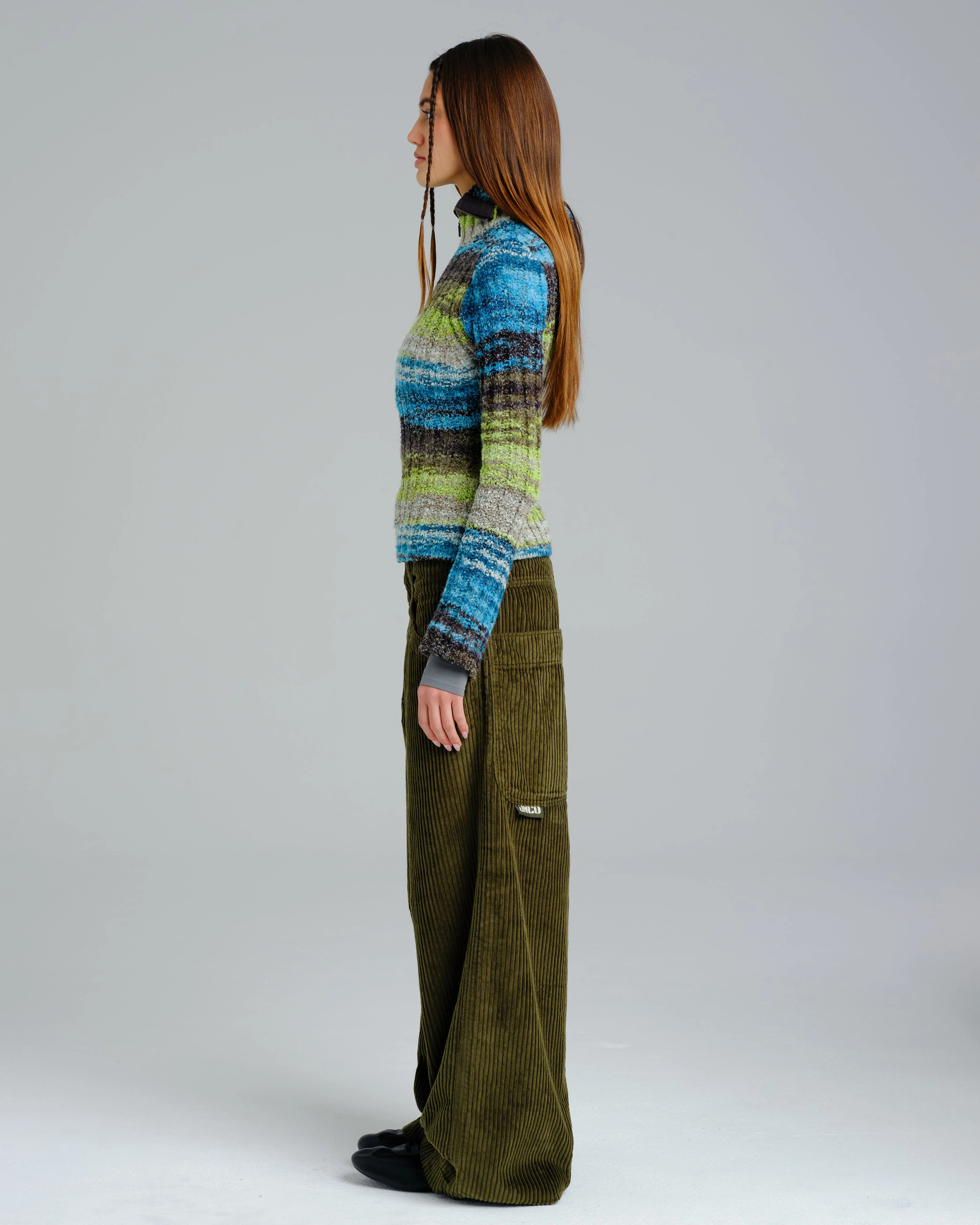 W101 Twin Cannon. 26". 4 Wale Corduroy. Moss.