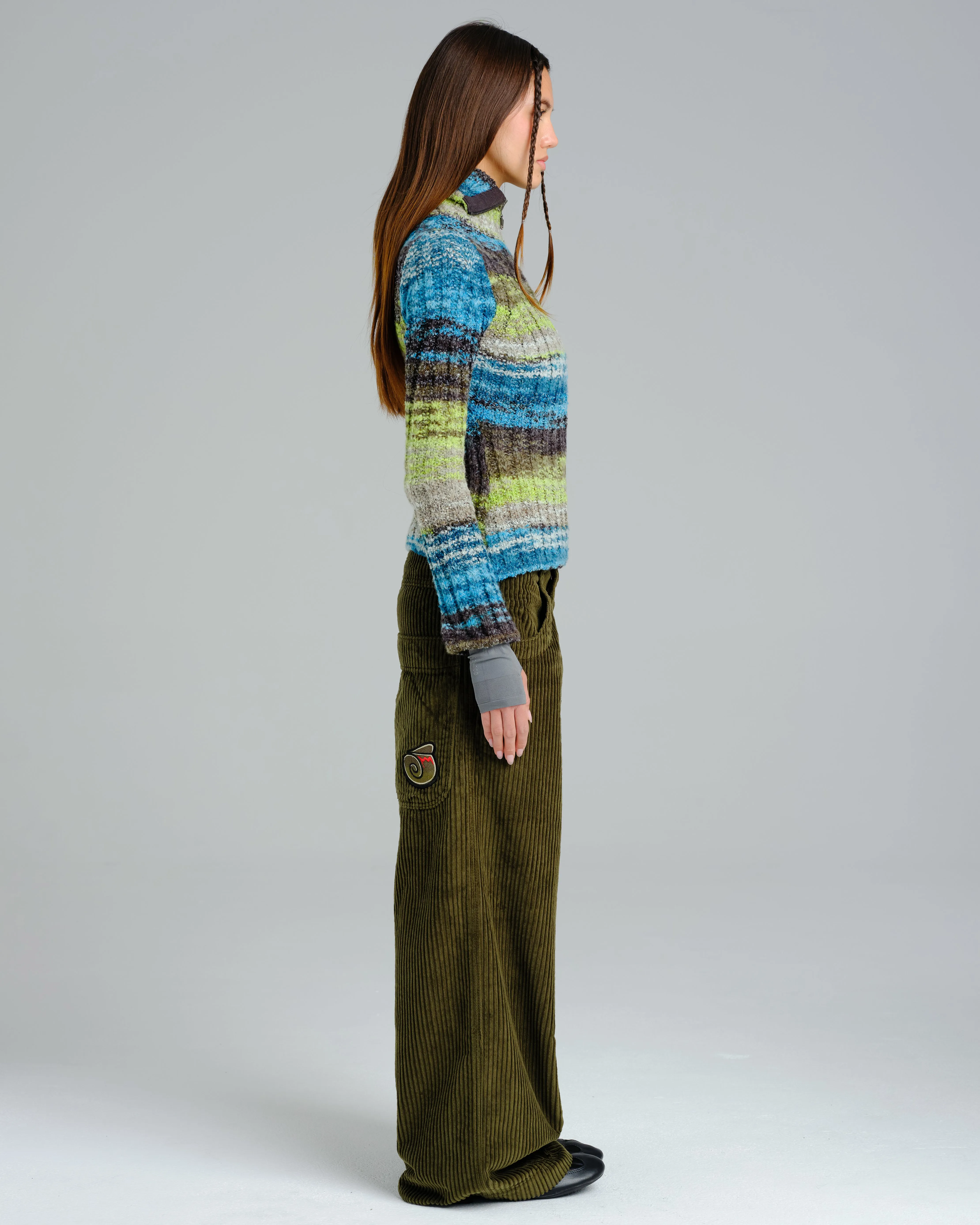 W101 Twin Cannon. 26". 4 Wale Corduroy. Moss.