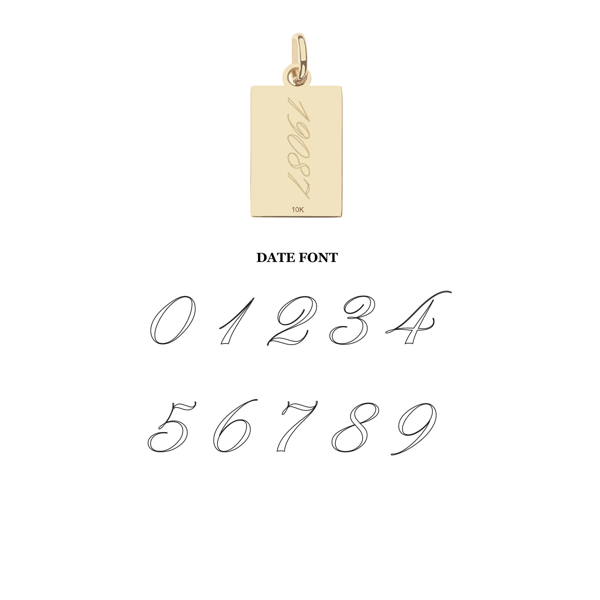 WANDERLUST Postcard Engravable Charm in Solid Gold