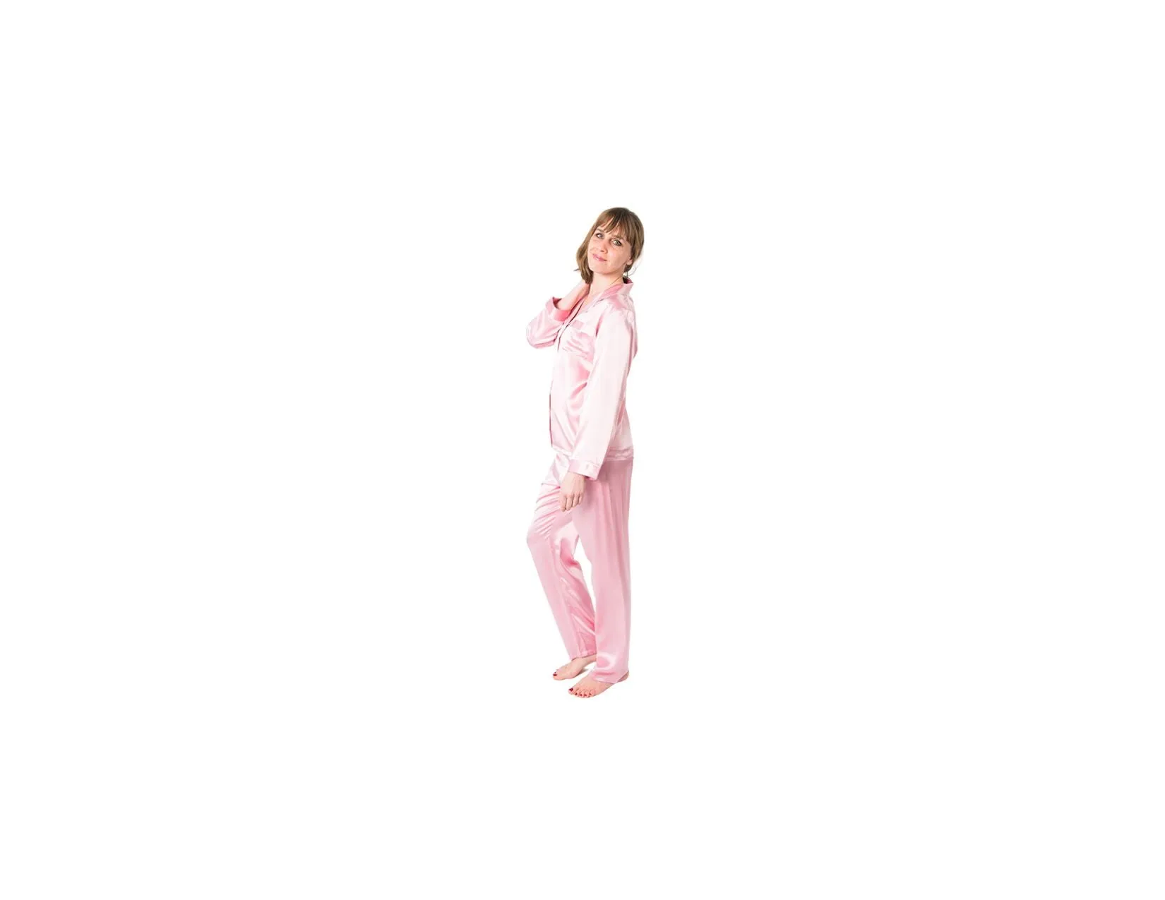Women's Pink Mulberry Silk Pajama Set