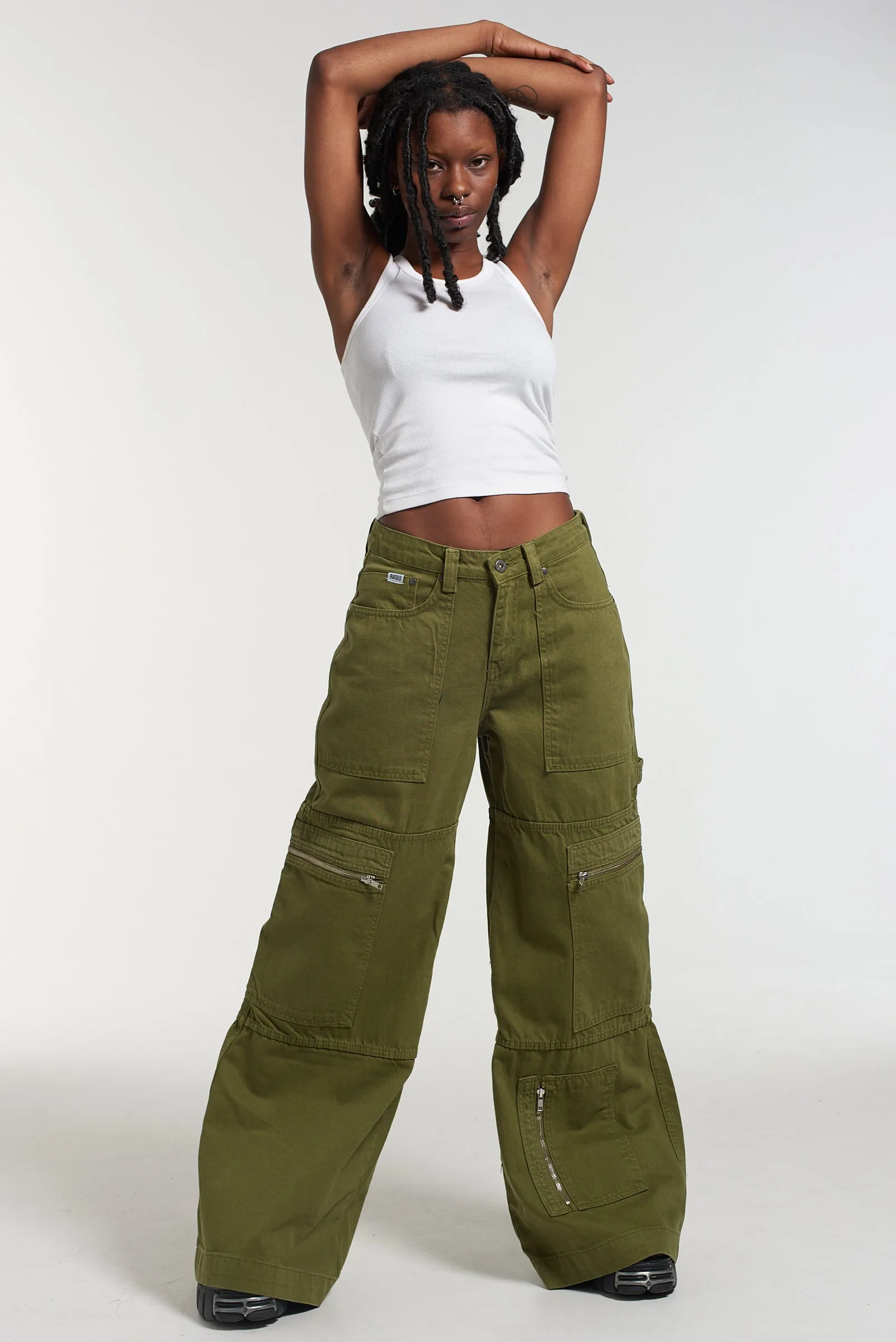 Zip Sweeper Jean - Khaki