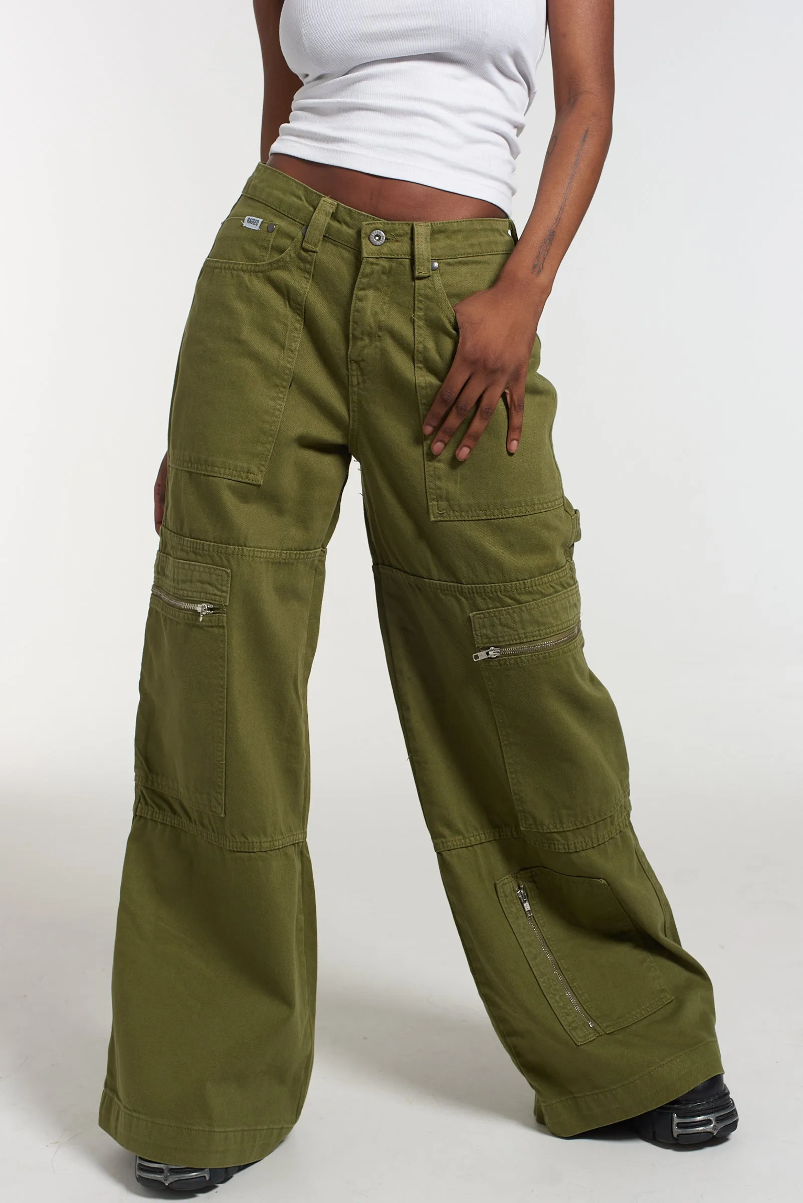 Zip Sweeper Jean - Khaki